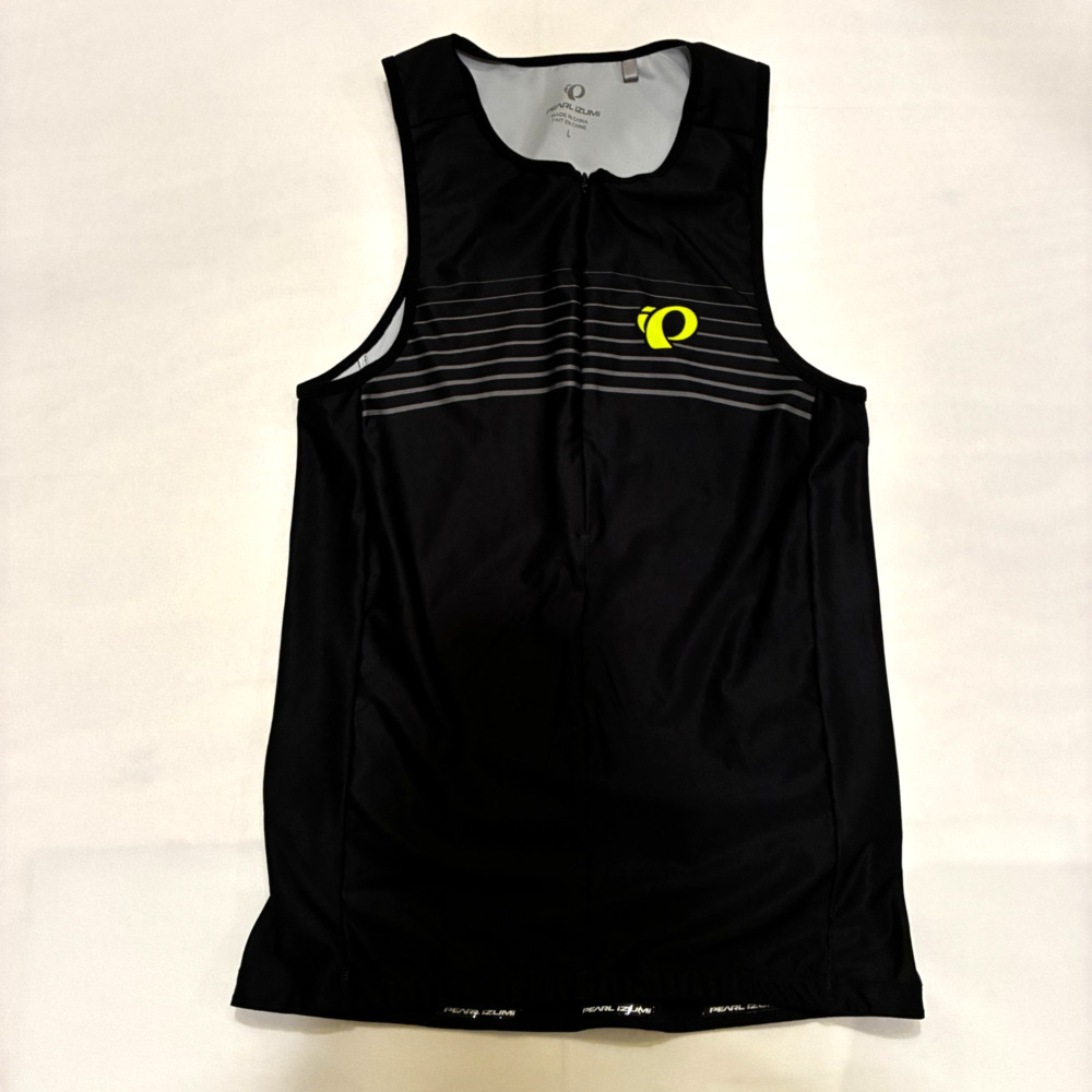 PEARL IZUMI Men's Cycling Sleeveless Jersey Size L Black and Neon Yellow